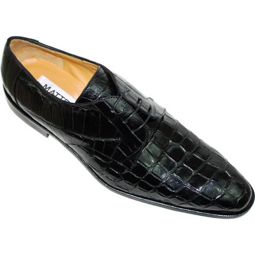 Matteo & Massimo "King" CH31 Black Genuine All-Over Alligator Shoes